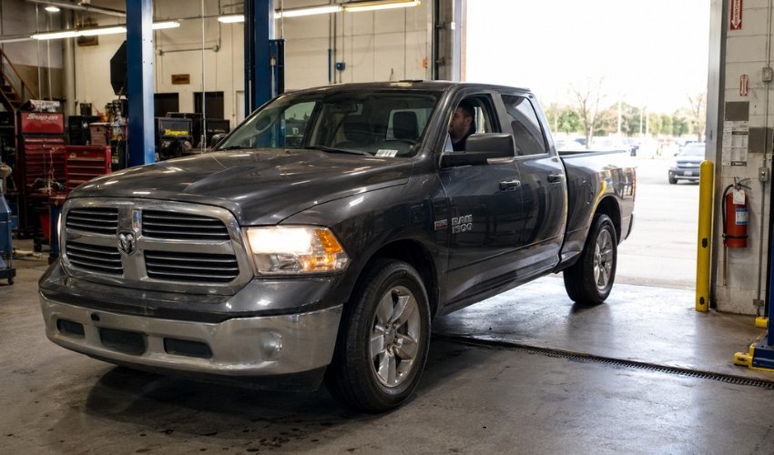 Dodge RAM 2015 en taller para revisión de dirección eléctrica