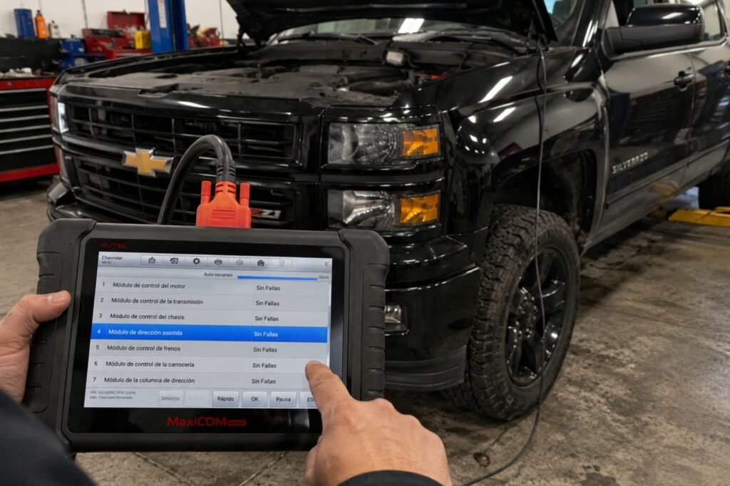 diagnóstico EPS Chevrolet Silverado con escáner profesional