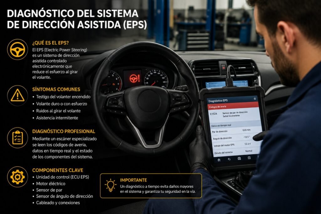 Testigo del volante encendido: causas y qué hacer