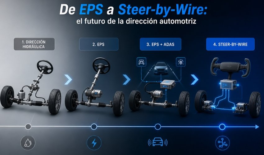 Evolución de la dirección automotriz de EPS a Steer-by-Wire