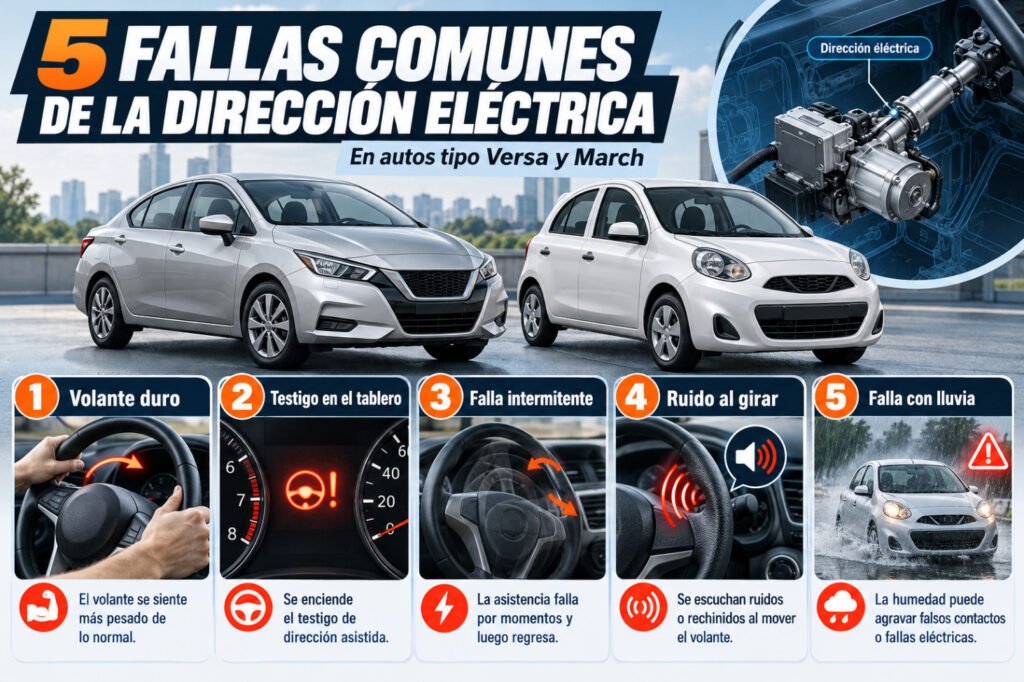 Dirección eléctrica del Nissan Versa y March: fallas | DH Marco